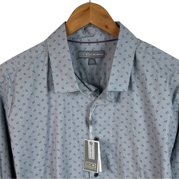 BF1159 NWT Mens IKE By Ike Behar Paisley Print Button Down Shirt XL ($95) - Picture 2 of 4